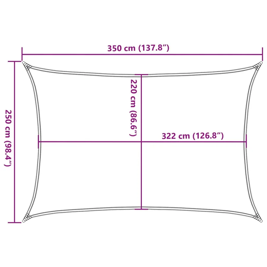 Voile d'ombrage gris clair 3,5x2,5 m 100% polyester oxford - 10