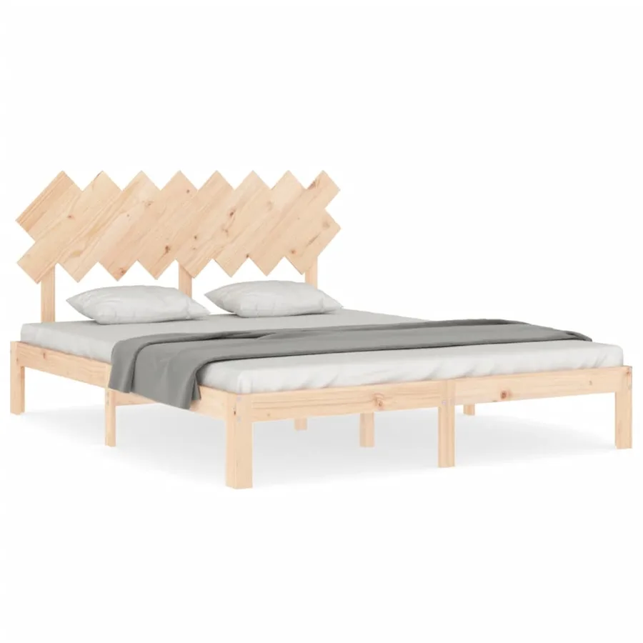 Cadre de lit sans matelas 160x200 cm bois massif de pin - 2