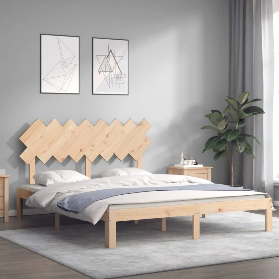 Cadre de lit sans matelas 160x200 cm bois massif de pin - 3