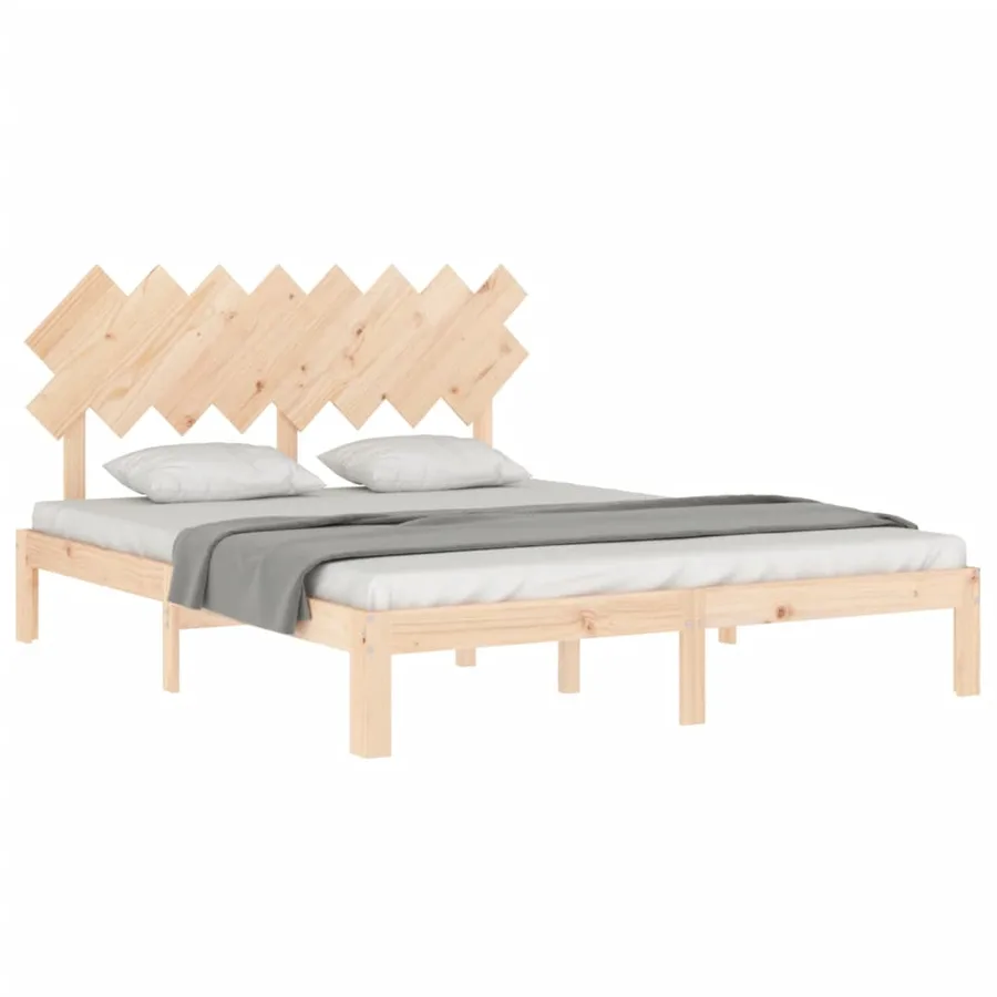 Cadre de lit sans matelas 160x200 cm bois massif de pin - 4