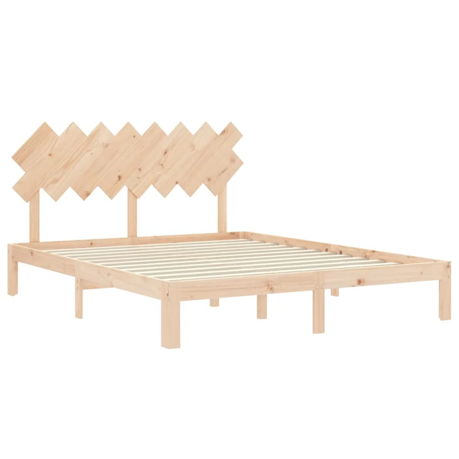 Cadre de lit sans matelas 160x200 cm bois massif de pin - 5