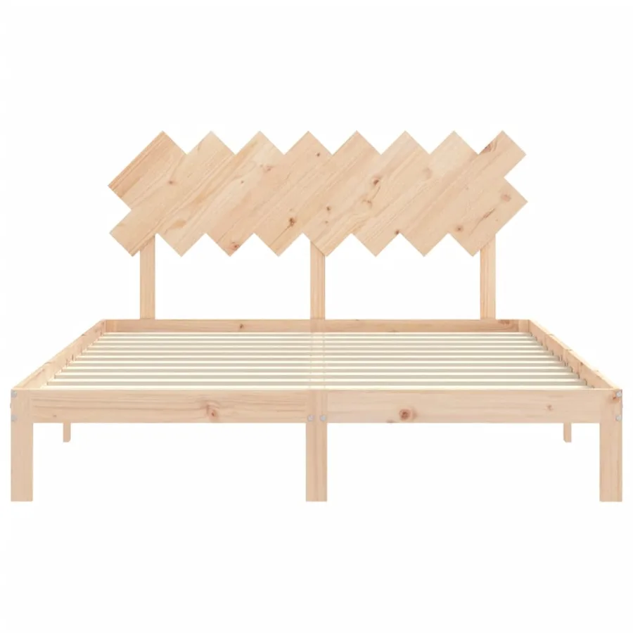 Cadre de lit sans matelas 160x200 cm bois massif de pin - 6