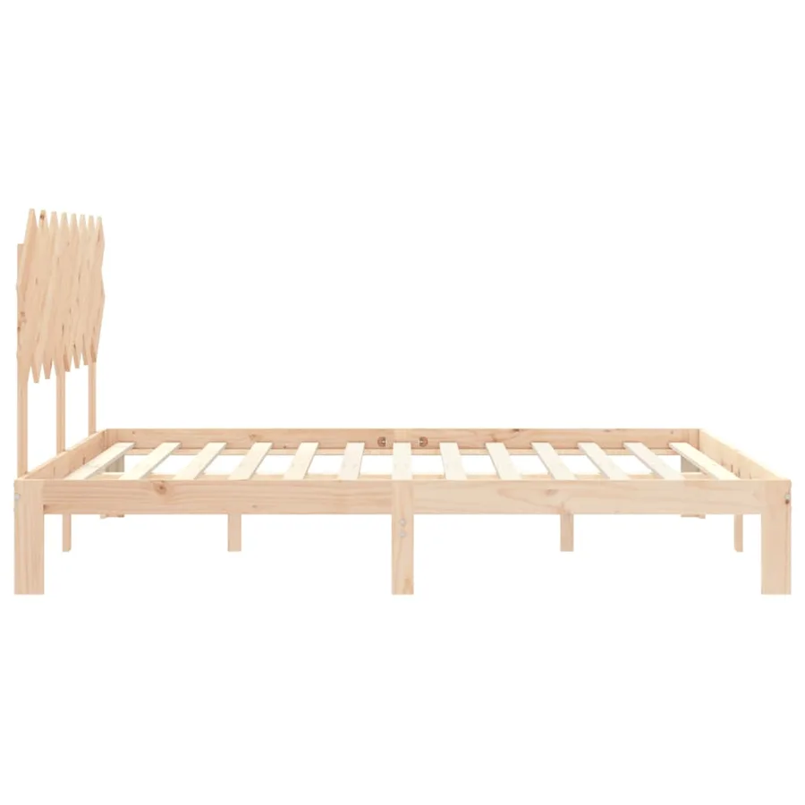 Cadre de lit sans matelas 160x200 cm bois massif de pin - 7
