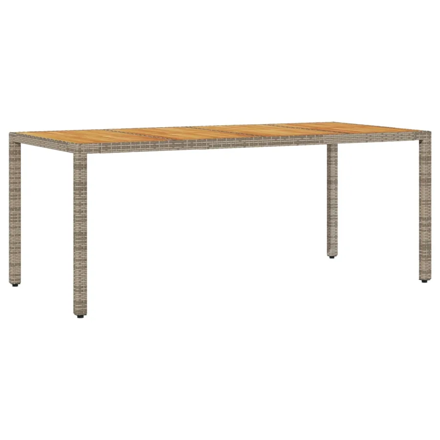Ensemble à manger de jardin et coussins 9 pcs gris rotin acacia - 4