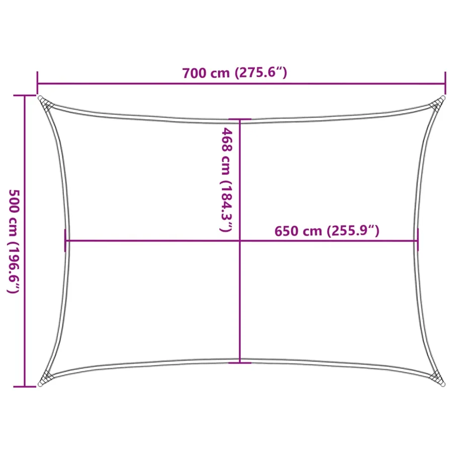 Voile d'ombrage gris clair 7x5 m 100% polyester oxford - 10