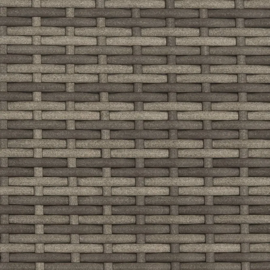 Chaise longue avec coussins gris résine tressée - 9