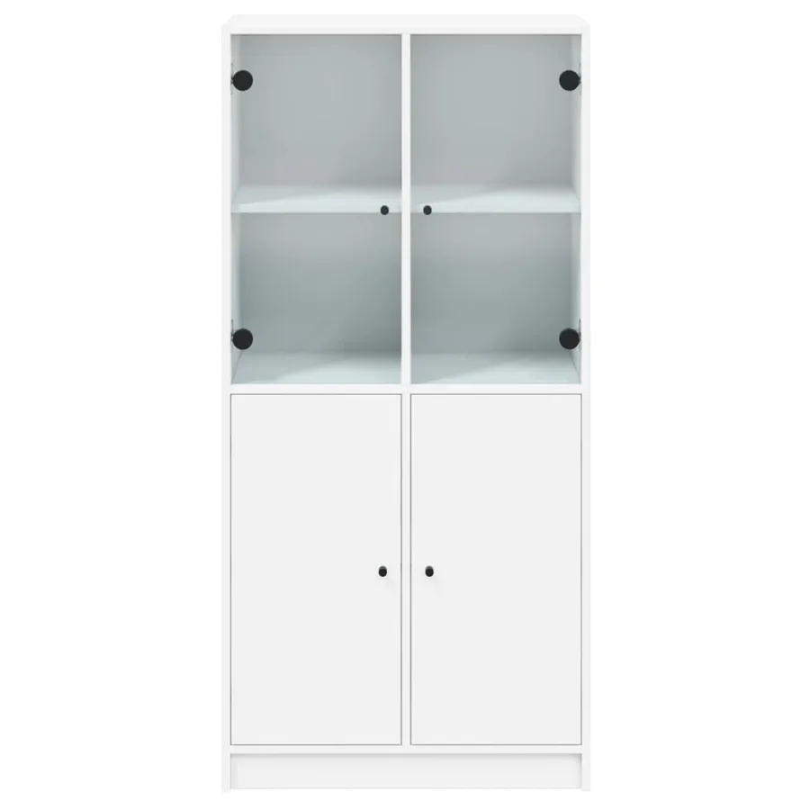 Buffet haut avec portes blanc 68x37x142 cm bois d'ingénierie - 7