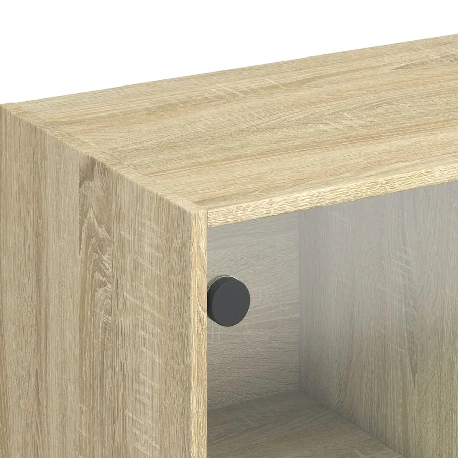 Buffet haut avec portes chêne sonoma bois d'ingénierie - 10