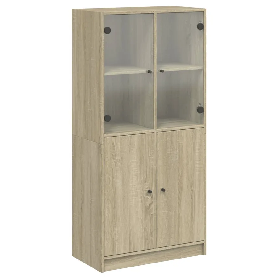 Buffet haut avec portes chêne sonoma bois d'ingénierie - 2