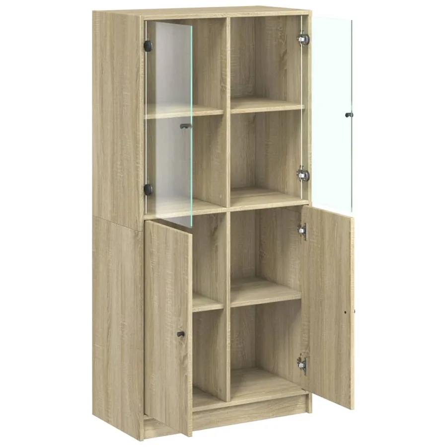 Buffet haut avec portes chêne sonoma bois d'ingénierie - 6