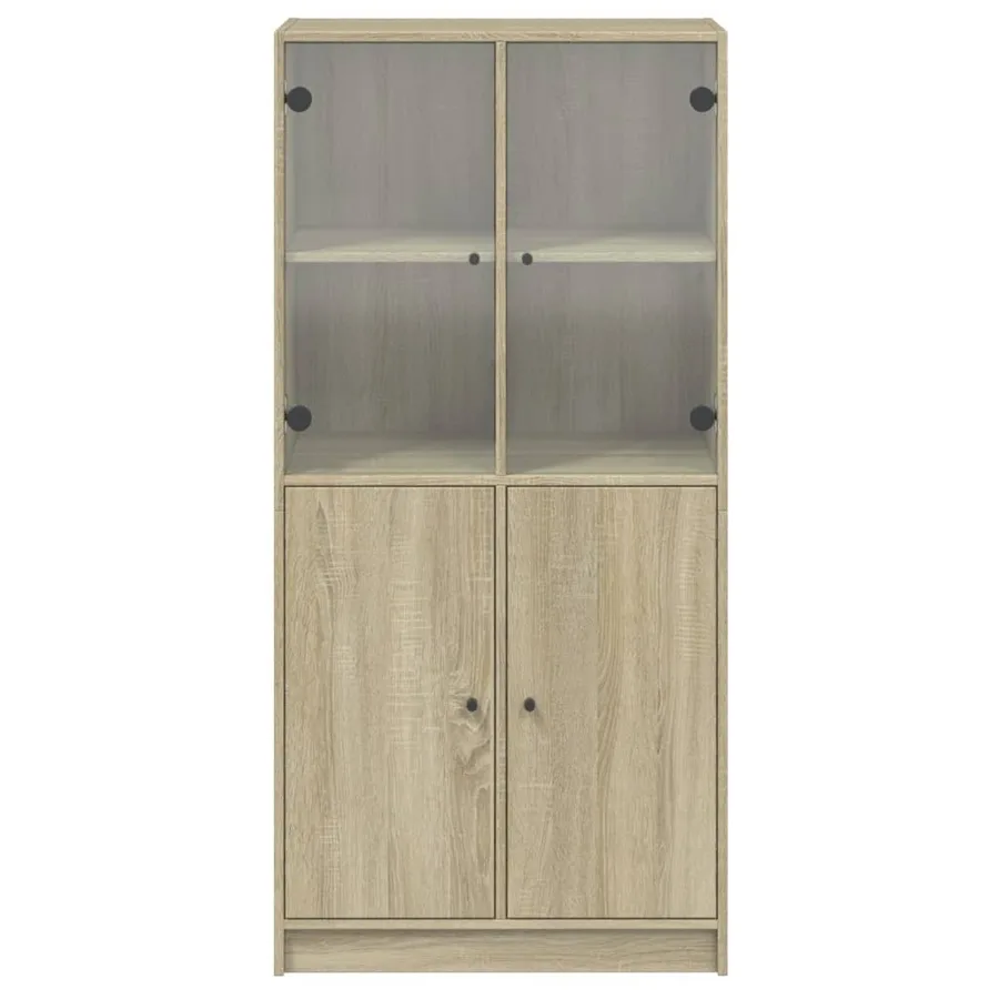 Buffet haut avec portes chêne sonoma bois d'ingénierie - 7