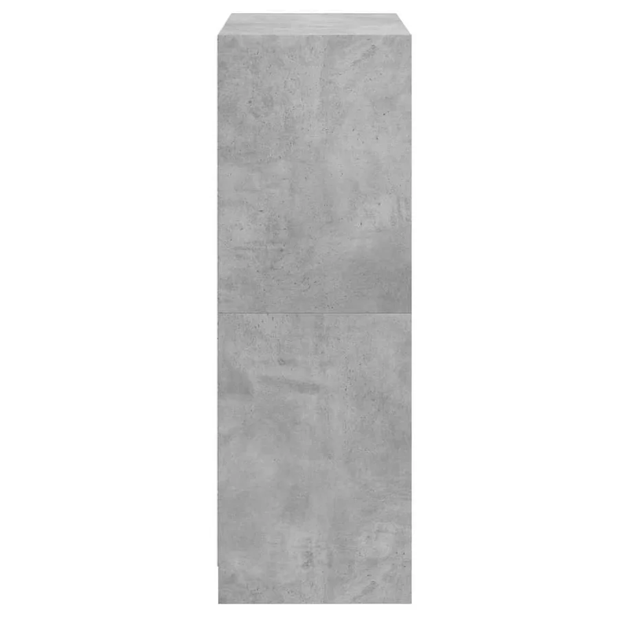 Buffet haut avec portes gris béton 68x37x109 cm bois ingénierie - 8