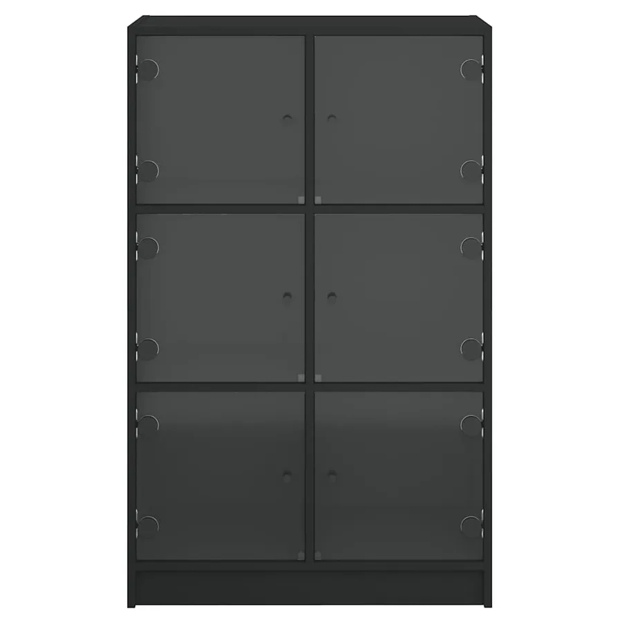 Buffet haut avec portes noir 68x37x109 cm bois d'ingénierie - 7