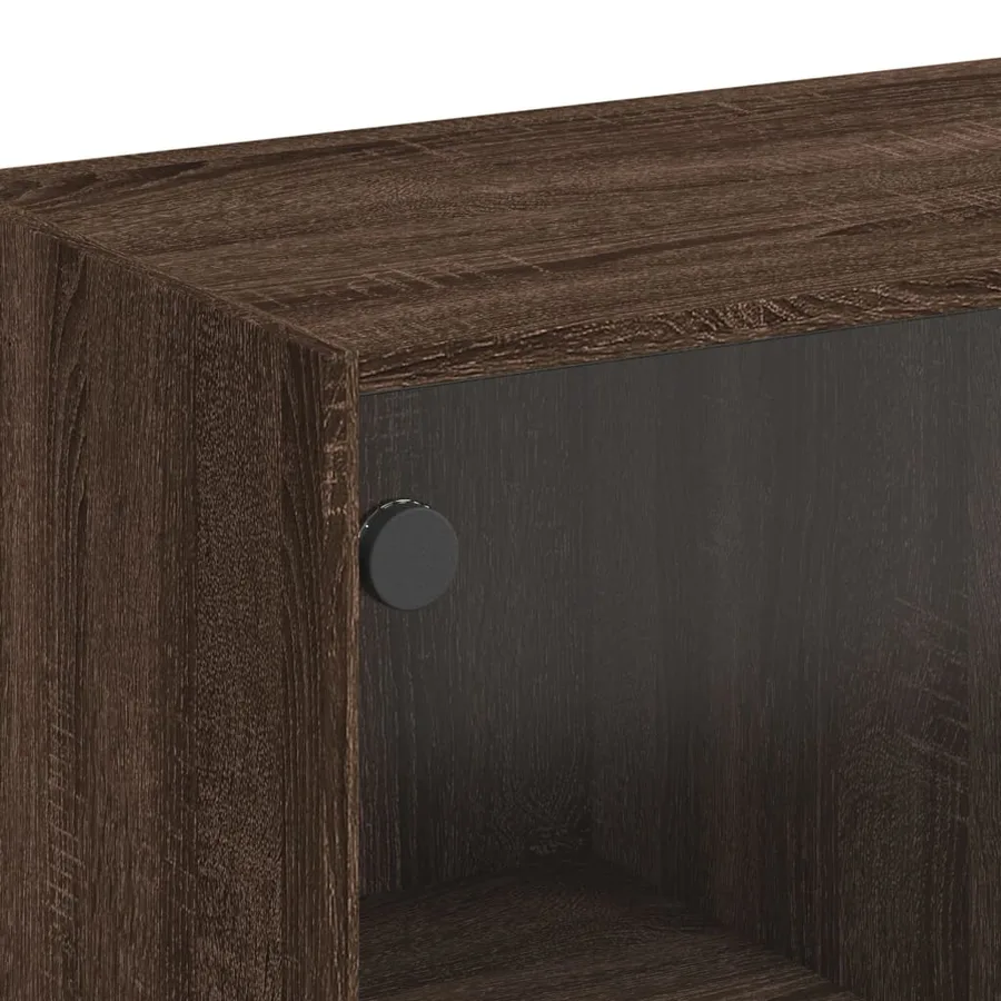 Buffet haut avec portes chêne marron bois d'ingénierie - 10