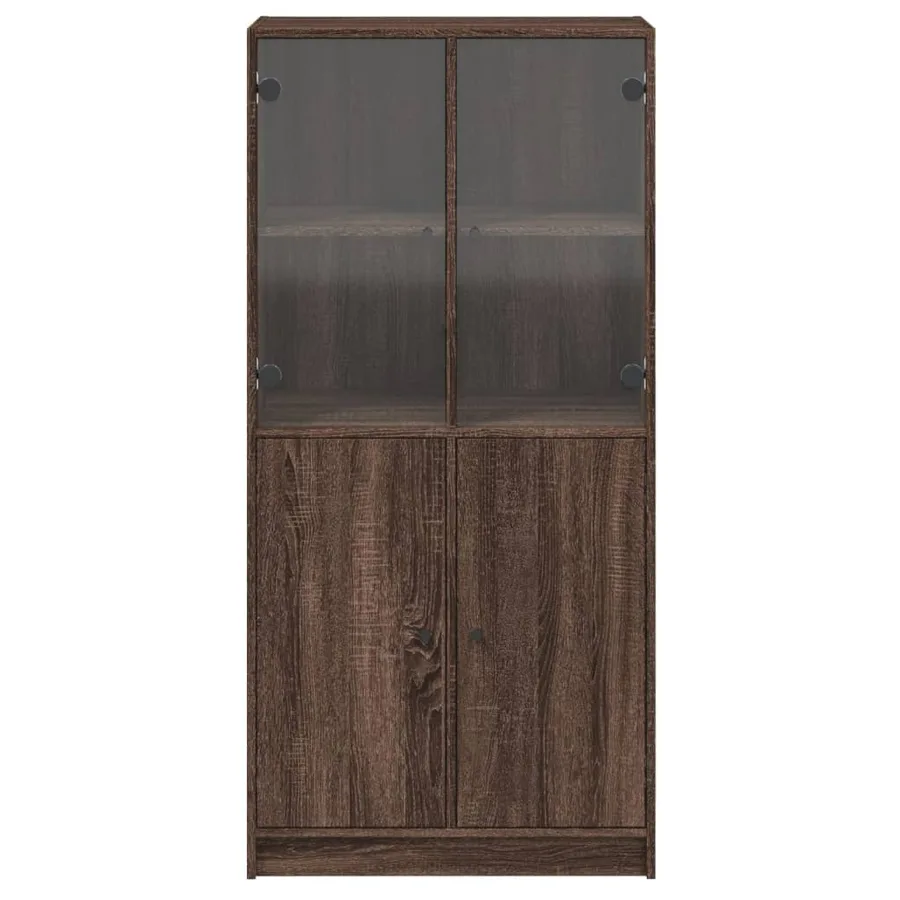 Buffet haut avec portes chêne marron bois d'ingénierie - 7