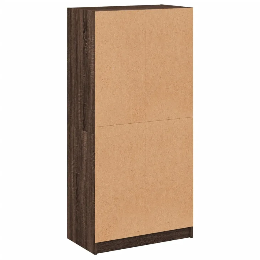 Buffet haut avec portes chêne marron bois d'ingénierie - 9