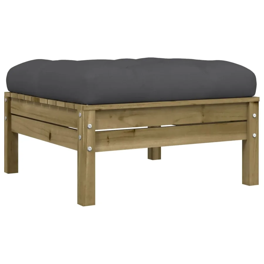 Salon de jardin 5 pcs avec coussins bois de pin imprégné - 6