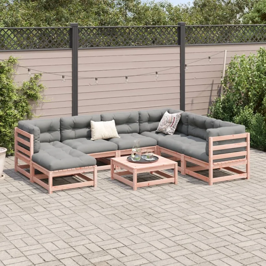 Salon de jardin 8 pcs bois massif sapin de douglas - 3