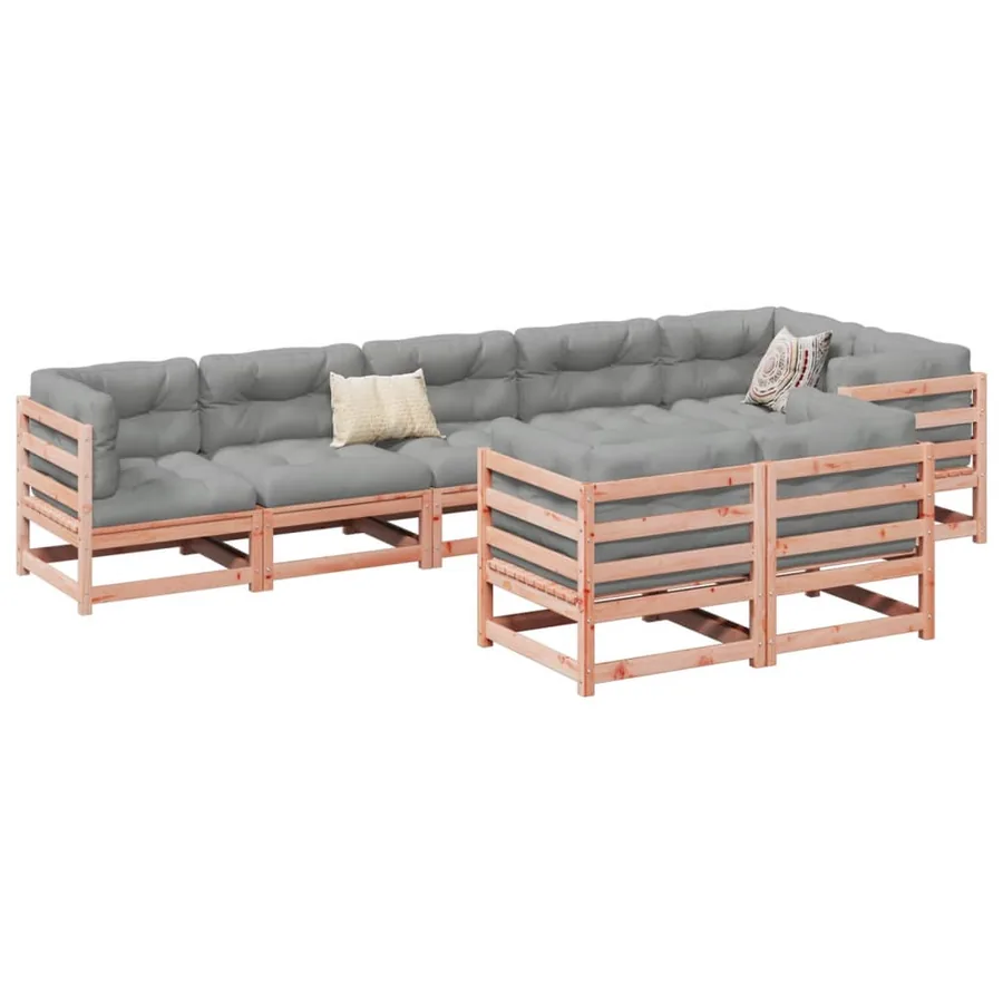 Salon de jardin 8 pcs bois massif sapin de douglas