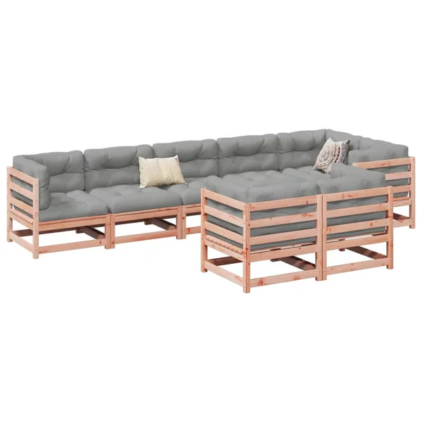 Salon de jardin 8 pcs bois massif sapin de douglas