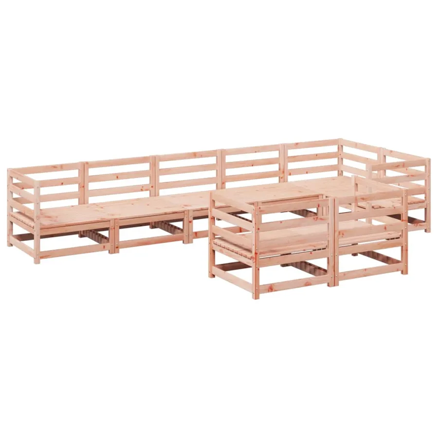Salon de jardin 8 pcs bois massif sapin de douglas - 2