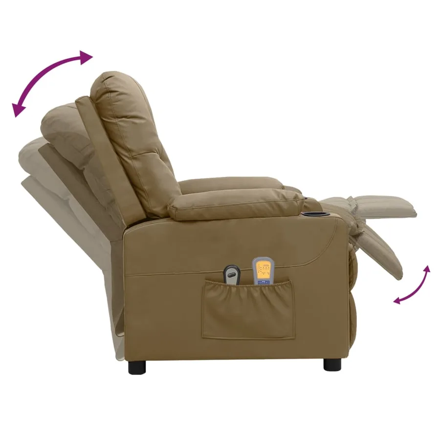 Fauteuil de massage électrique Cappuccino Similicuir - 6