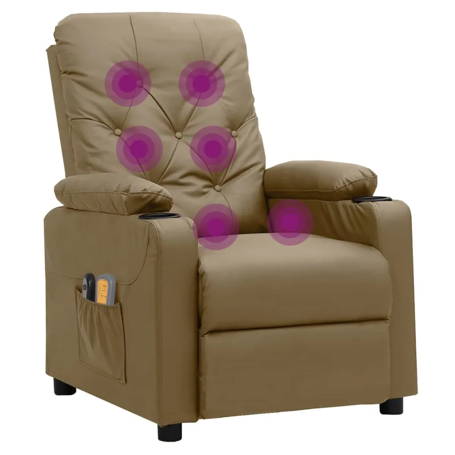 Fauteuil de massage électrique Cappuccino Similicuir - 7