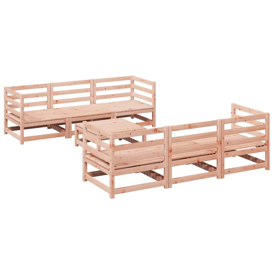Salon de jardin 7 pcs bois massif sapin de douglas - 2