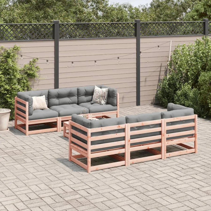 Salon de jardin 7 pcs bois massif sapin de douglas - 3
