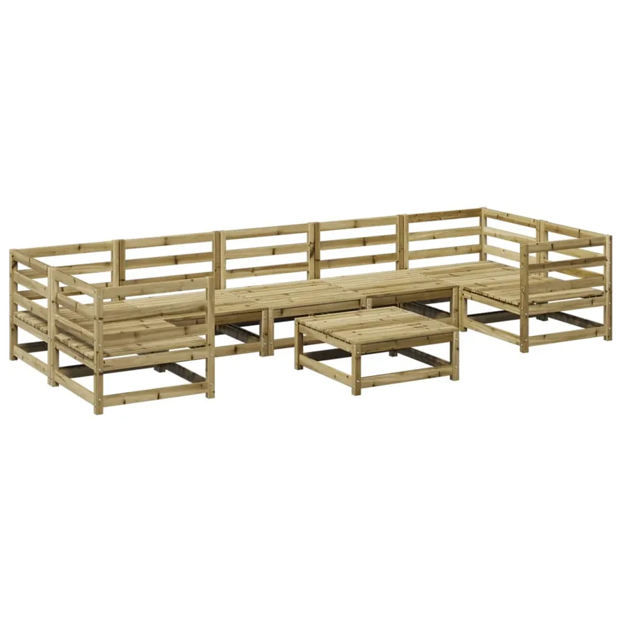 Salon de jardin 8 pcs bois de pin imprégné - 2