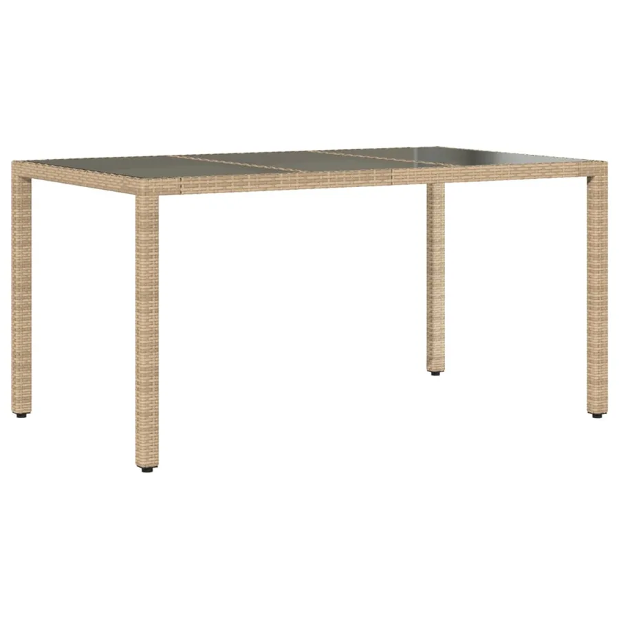 Ensemble à manger de jardin et coussins 5 pcs beige rotin verre - 4