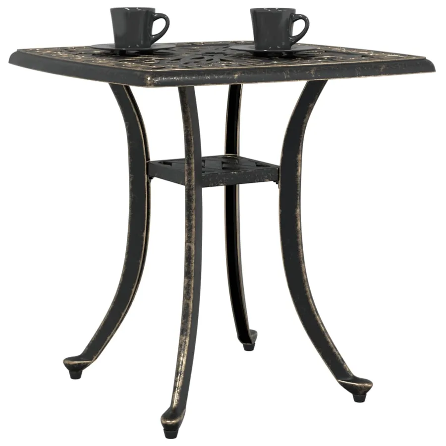 Table de jardin bronze 53x53x53 cm aluminium coulé - 4