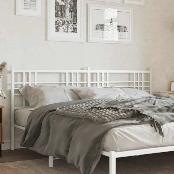 Tête de lit de remplacement métal blanc 200 cm