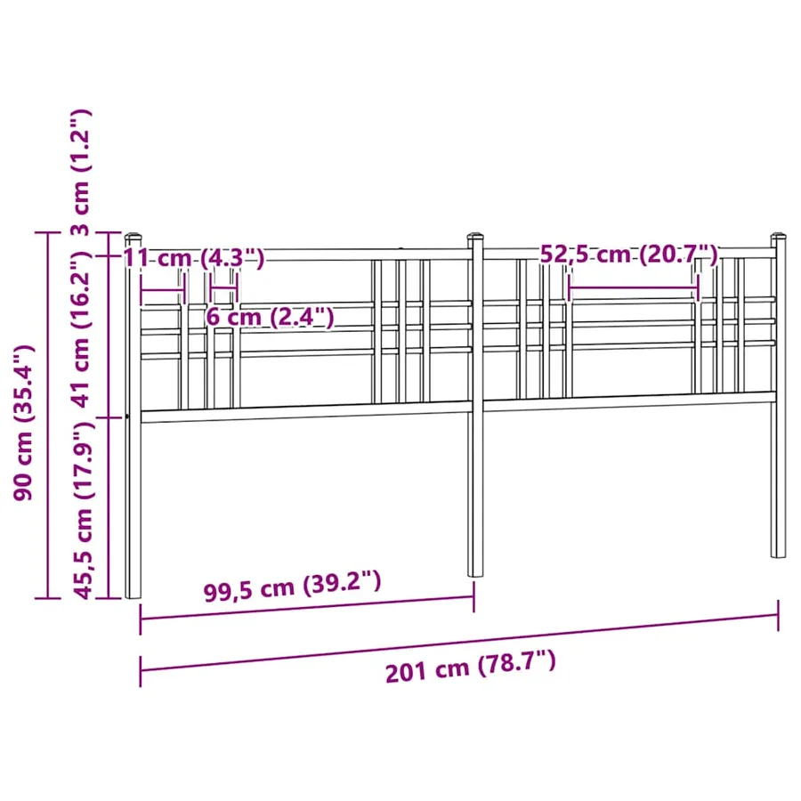 Tête de lit de remplacement métal blanc 200 cm - 6