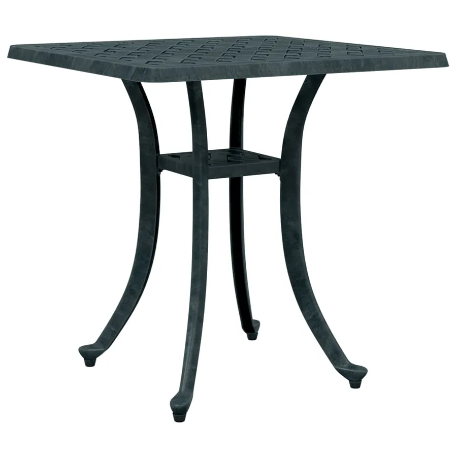 Table de jardin vert 53x53x53 cm aluminium coulé - 2