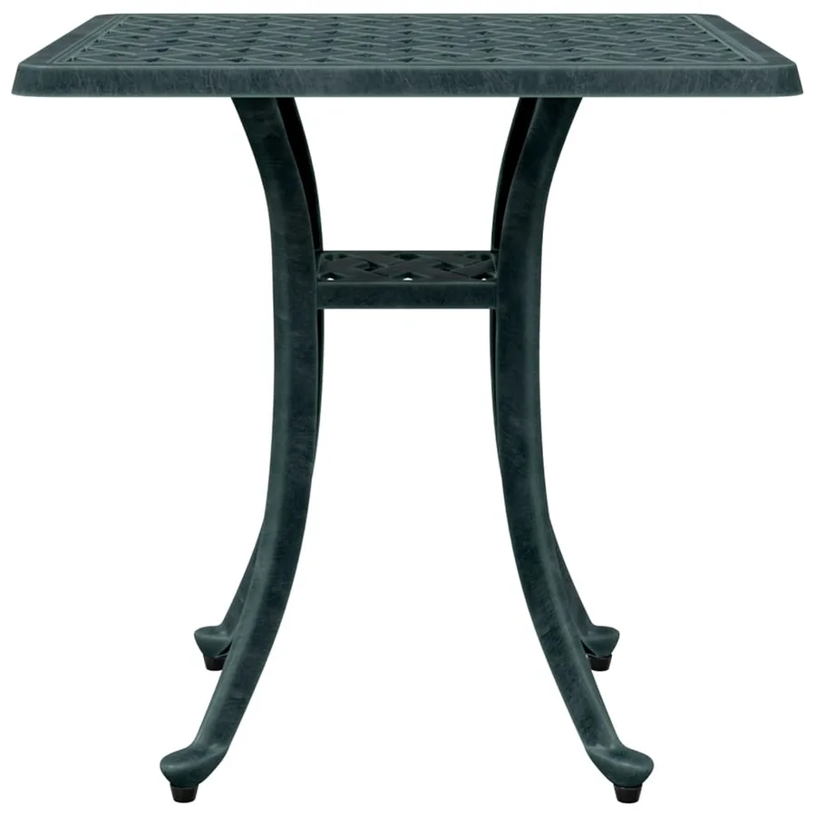 Table de jardin vert 53x53x53 cm aluminium coulé - 5