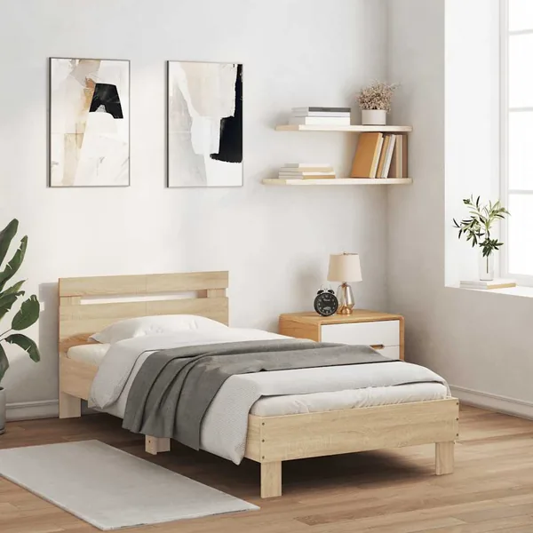 Cadre de lit sans matelas avec tête de lit 100x200 cm