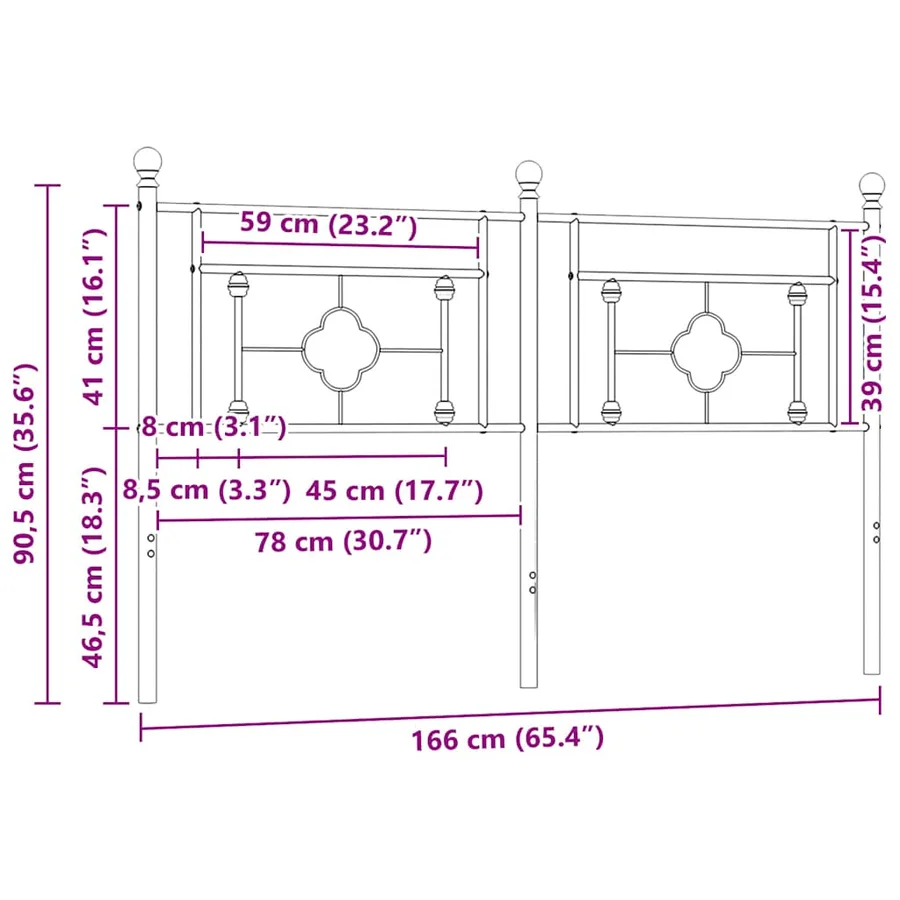 Tête de lit de remplacement métal blanc 160 cm - 7