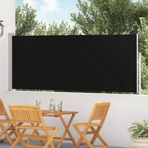 Auvent latéral rétractable de patio 120x500 cm Noir