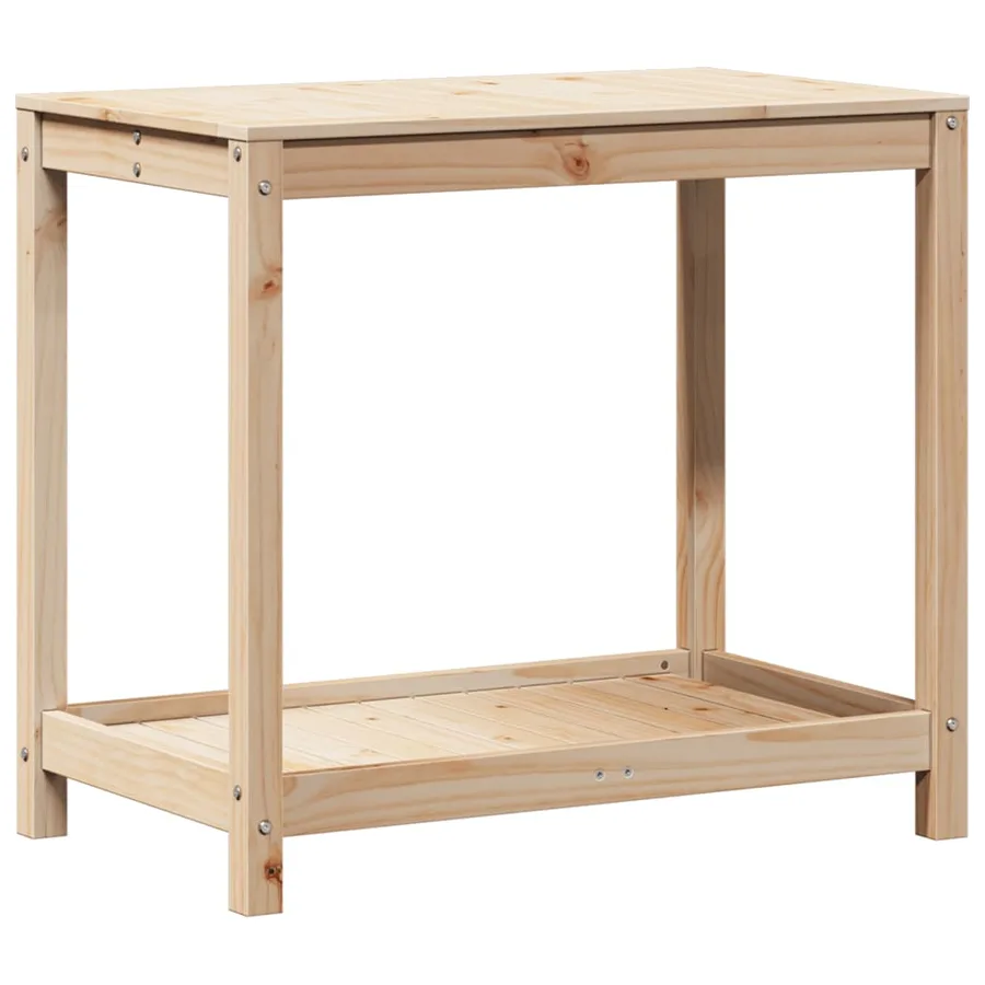 Table de rempotage avec étagère 82,5x50x75cm bois massif de pin - 2
