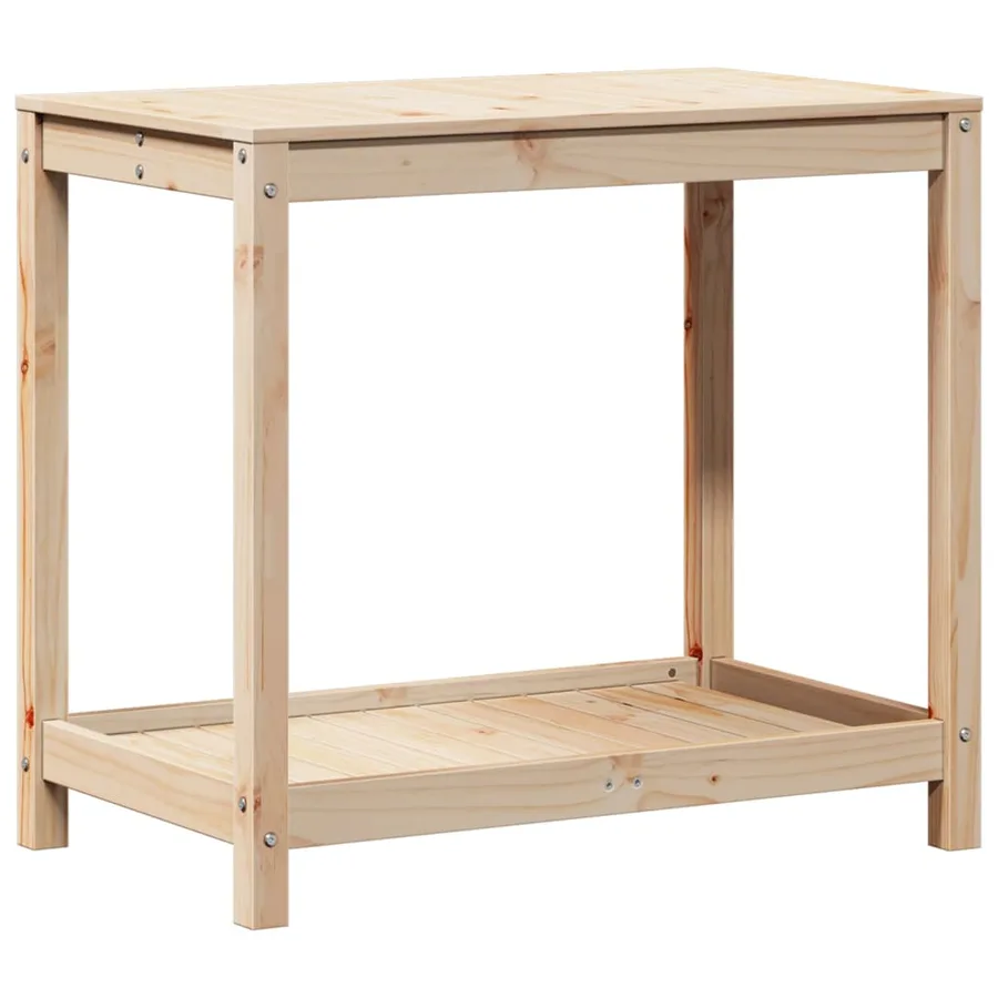 Table de rempotage avec étagère 82,5x50x75cm bois massif de pin - 7