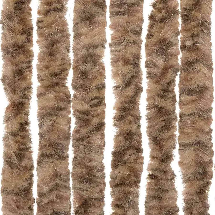 Rideau anti-mouches beige et marron foncé 56x185 cm chenille - 6