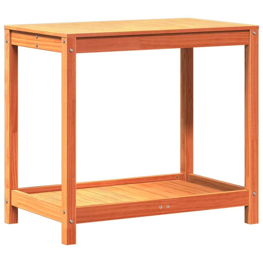 Table de rempotage avec étagère cire marron bois massif de pin - 2