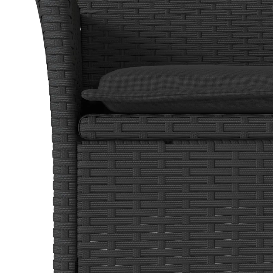 Ensemble à manger de jardin et coussins 5 pcs noir rotin acacia - 5