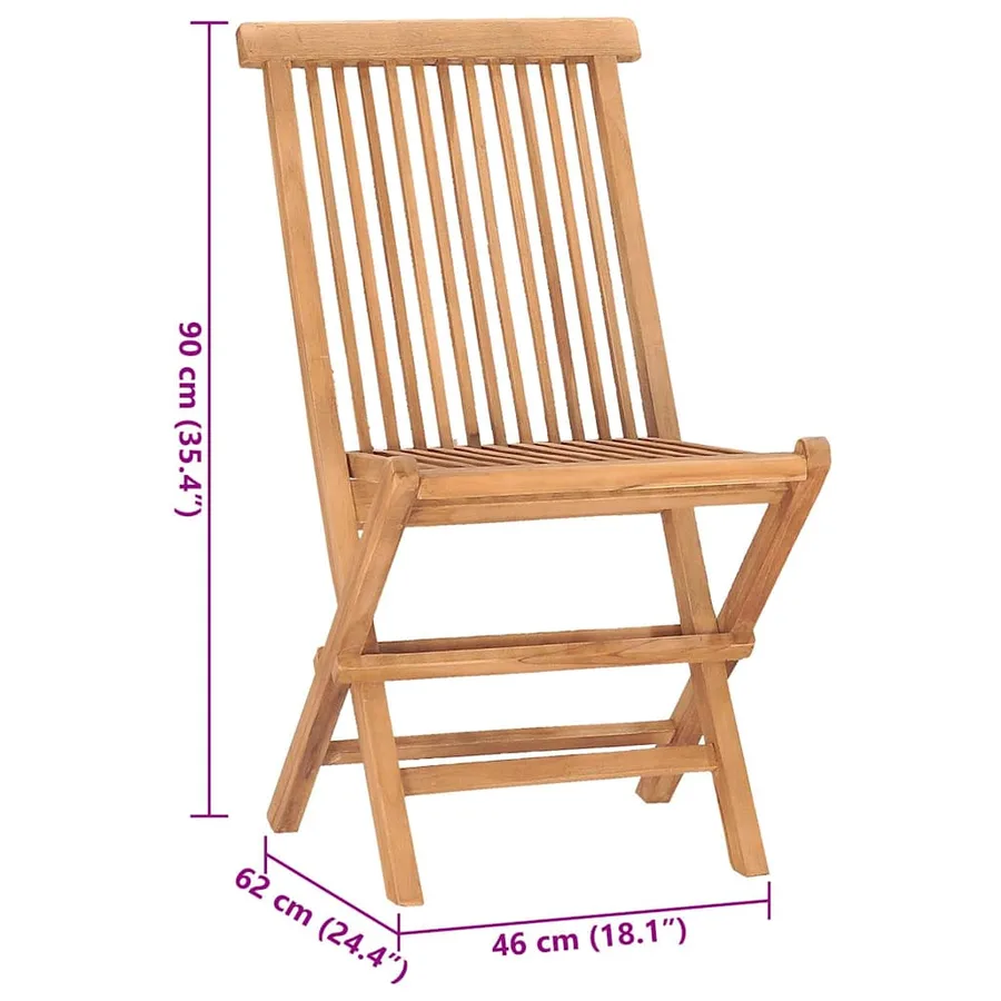 Ensemble à manger d'extérieur pliable avec coussin 3 pcs Teck - 13