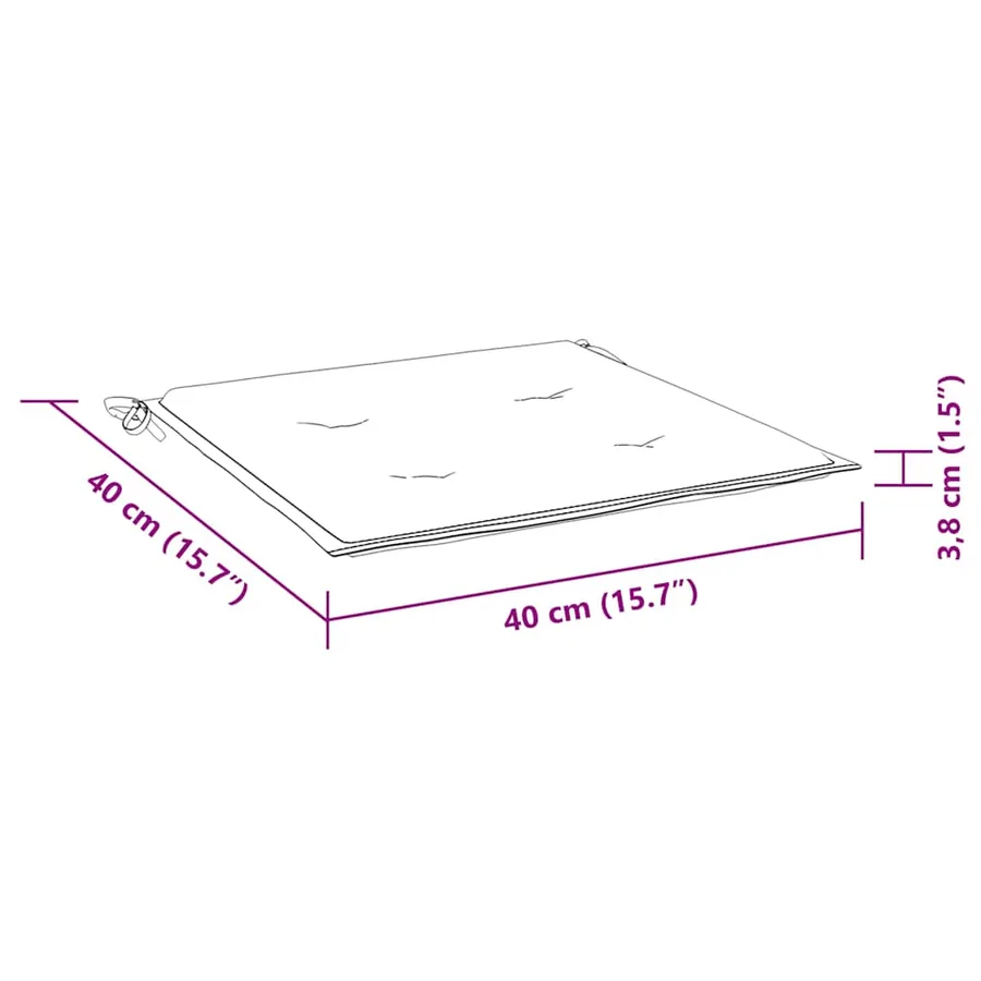 Ensemble à manger d'extérieur pliable avec coussin 3 pcs Teck - 14