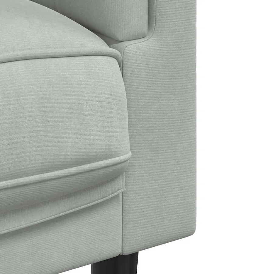 Fauteuil avec coussin gris clair Velours - 7