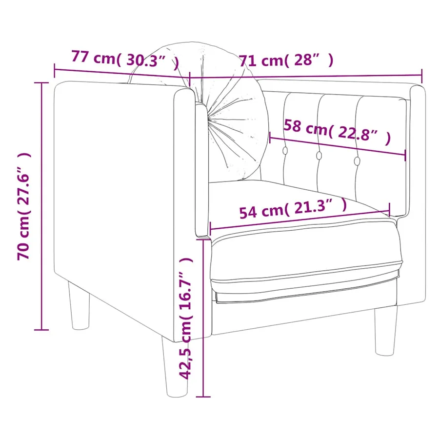 Fauteuil avec coussin gris clair Velours - 9