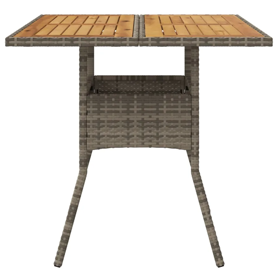 Table de jardin et dessus en bois d'acacia gris résine tressée - 4