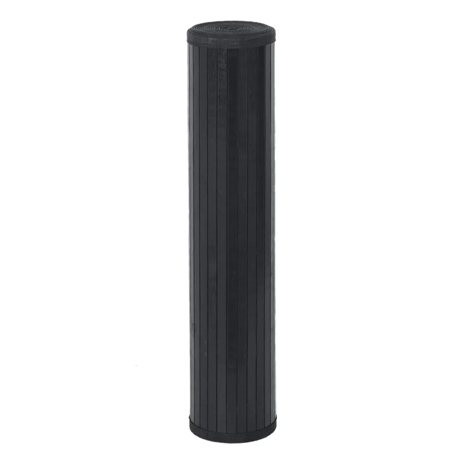 Tapis rectangulaire noir 100x400 cm bambou - 3